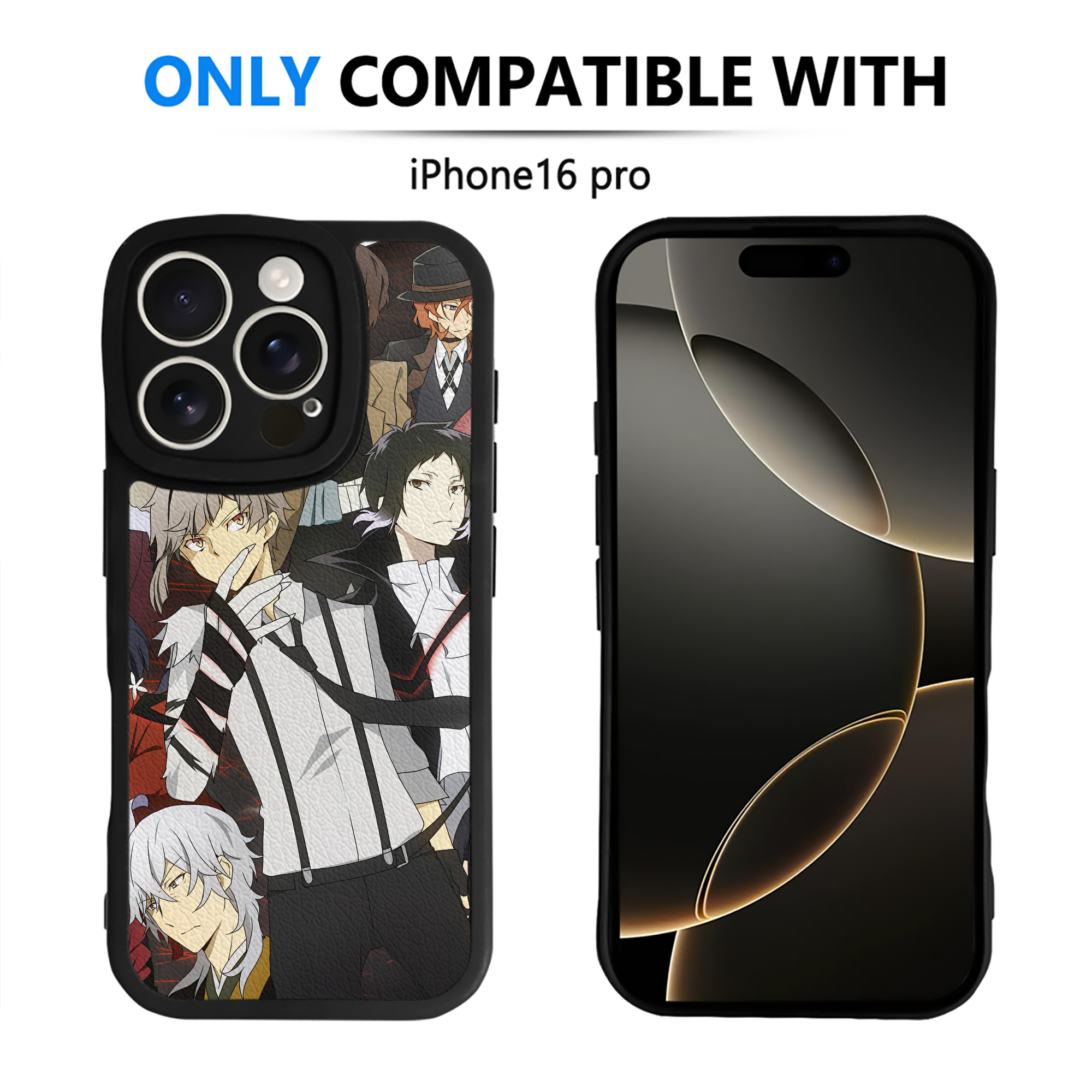 （画像用） 文豪ストレイドッグス Bungo Stray Dogs 【iPhone 16シリーズ対応】シリコンスマホケース（レザー調） 材質：シリコン
